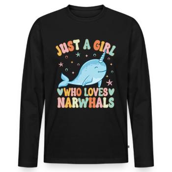 Narval Fille Narval Amant - T-shirt manches longues Premium bio Homme - noir - Devant - Nico (187cm)