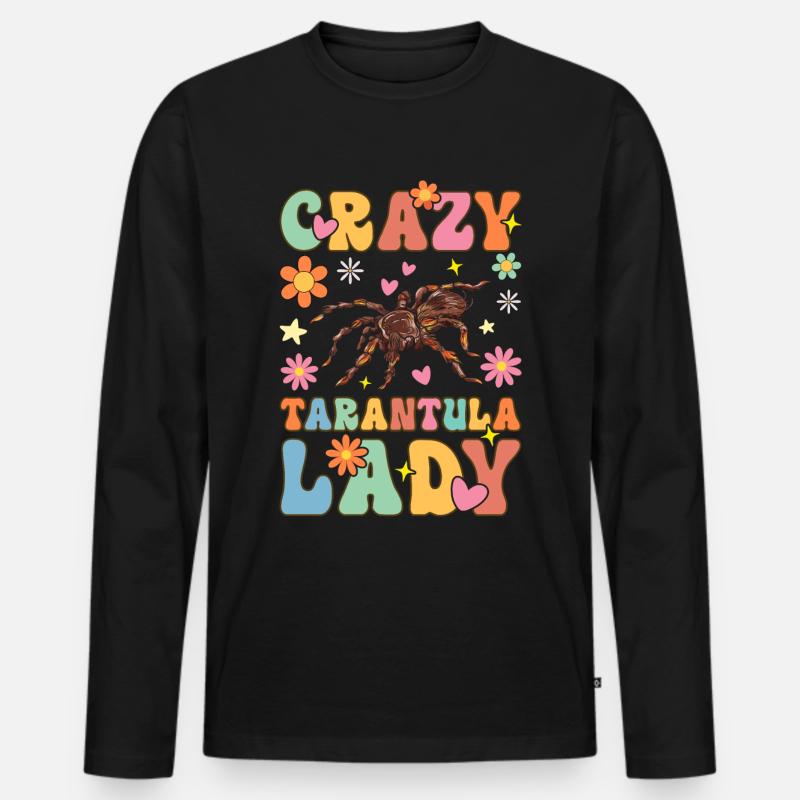 Groovy Weibchen Tarantula Lover Spinne - Männer Premium Bio Langarmshirt - Schwarz