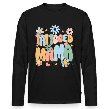 Tatouages Tatouages Encré Maman - T-shirt manches longues Premium bio Homme - noir - Devant - Nico (187cm)