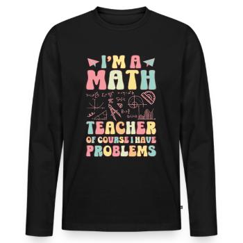 Groovy Schullehrerin - Männer Premium Bio Langarmshirt - Schwarz - Vorne - Nico (187cm)