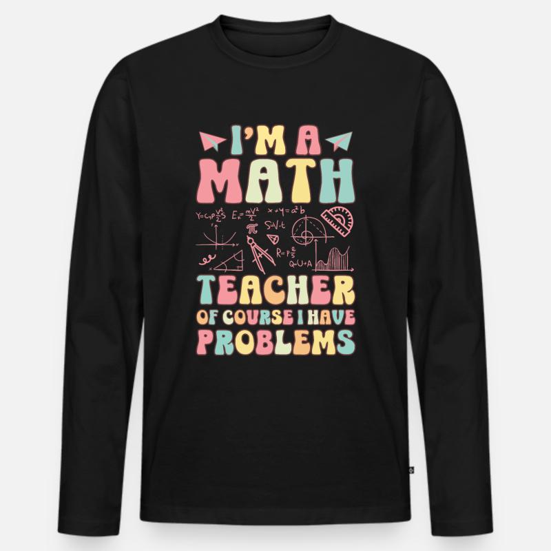 Groovy Schullehrerin - Männer Premium Bio Langarmshirt - Schwarz