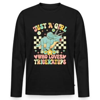 Dinosaure groovy - T-shirt manches longues Premium bio Homme - noir - Devant - Nico (187cm)