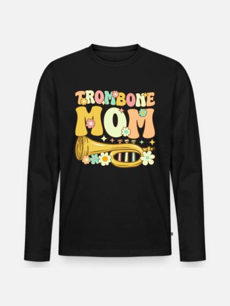 Groovy trombone player jazz music - Men's Premium Organic Long Sleeve Shirt - black