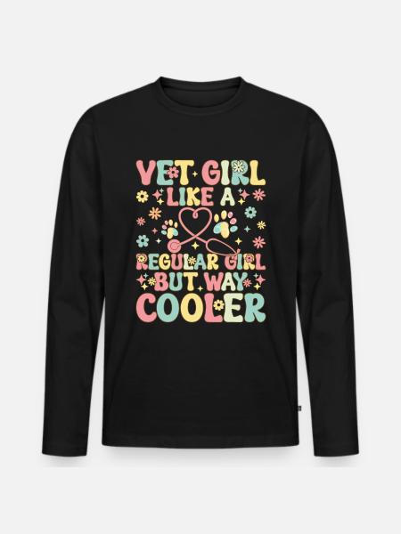Vet Tech Veterinarian - Men's Premium Organic Long Sleeve Shirt - black