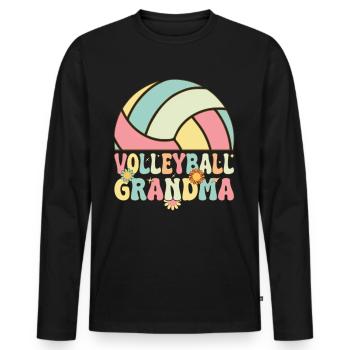 Groovy Volleyballspielerin - Männer Premium Bio Langarmshirt - Schwarz - Vorne - Nico (187cm)