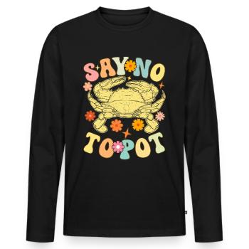 Groovy Crab Lovers Seafood Lovers - Men's Premium Organic Long Sleeve Shirt - black - Front - Nico (187cm)