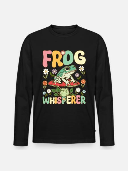 Groovy Frog Lovers - Men's Premium Organic Long Sleeve Shirt - black