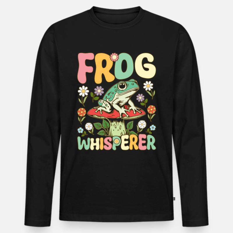 Groovy Frog Lovers - Men's Premium Organic Long Sleeve Shirt - black