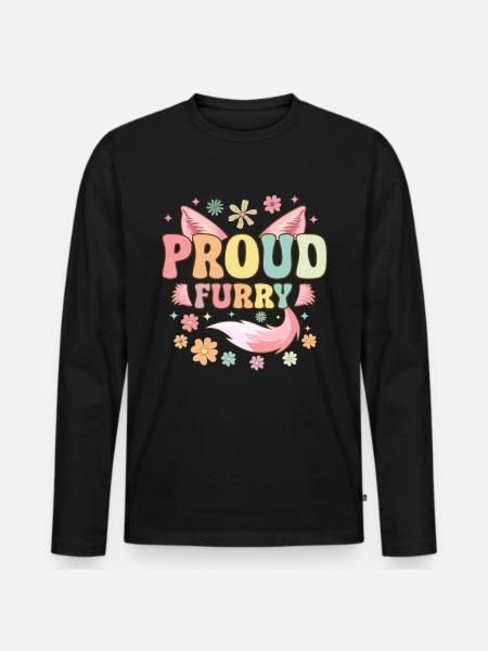 Groovy Furry Fandom Fursuit Fox - Men's Premium Organic Long Sleeve Shirt - black