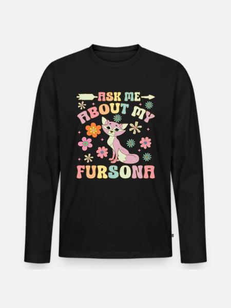 Groovy Furry Fandom Fursuit Fox - Men's Premium Organic Long Sleeve Shirt - black