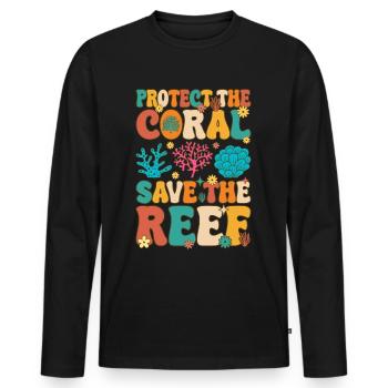 Coral Reef Coral Aquarium - Men's Premium Organic Long Sleeve Shirt - black - Front - Nico (187cm)