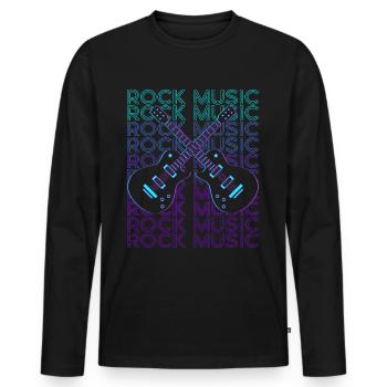 Rock Music Rock & Roll Retro - Men's Premium Organic Long Sleeve Shirt - black - Front - Nico (187cm)