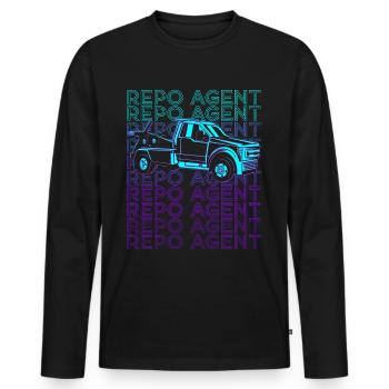 Repo Agent Rückübertragungsagent Retro - Männer Premium Bio Langarmshirt - Schwarz - Vorne - Nico (187cm)