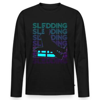 Sledding Mushing Sleigh Retro - Men's Premium Organic Long Sleeve Shirt - black - Front - Nico (187cm)