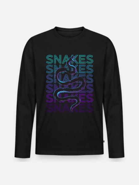 Snakes Snake Lover Retro - Men's Premium Organic Long Sleeve Shirt - black