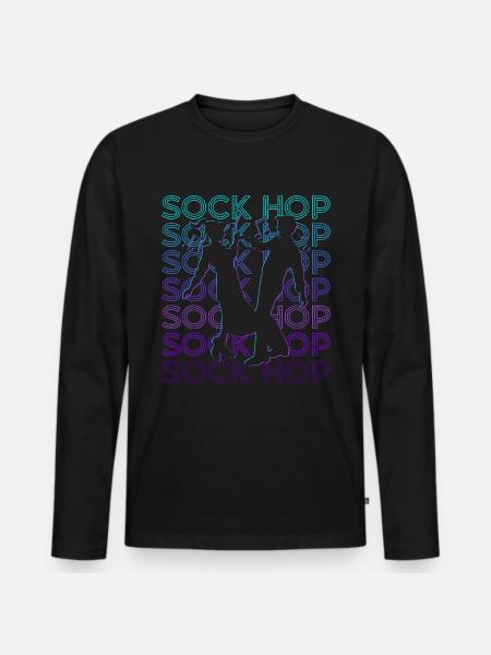 Sock Hop Dance 50s Retro - Men's Premium Organic Long Sleeve Shirt - black