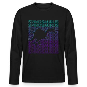 Spinosaurus Dinosaurier Retro - Männer Premium Bio Langarmshirt - Schwarz - Vorne - Nico (187cm)