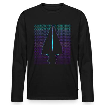 Arrowhead Hunting Arrowhead Hunter Retro - Men's Premium Organic Long Sleeve Shirt - black - Front - Nico (187cm)