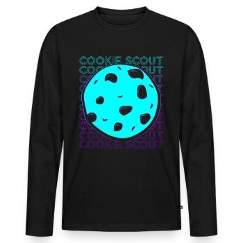 Cookie Scout Scouting Cookie Merchant Retro - T-shirt manches longues Premium bio Homme - noir - Devant - Nico (187cm)
