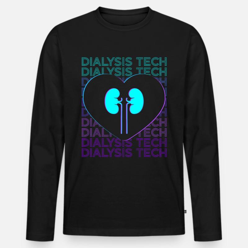 Dialyse-Techniker Dialyse-Techniker Retro-Hämodial - Männer Premium Bio Langarmshirt - Schwarz