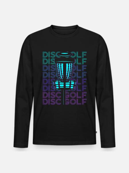Disc-Golf Disc-Golfing Disc-Golfer Retro - Männer Premium Bio Langarmshirt - Schwarz