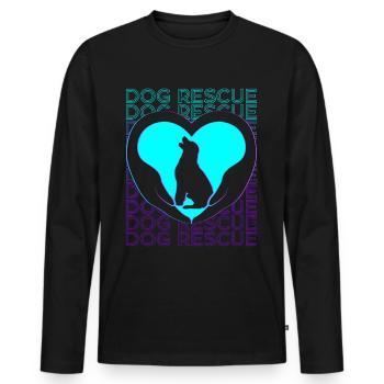 Sauvetage de chien Adoption Rétro - T-shirt manches longues Premium bio Homme - noir - Devant - Nico (187cm)