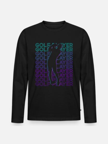 Golfer Golfer Golfing Retro - Men's Premium Organic Long Sleeve Shirt - black