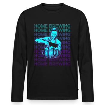 Hausbrauen Hausbrauen Craft Beer Brauer Retro - Männer Premium Bio Langarmshirt - Schwarz - Vorne - Nico (187cm)