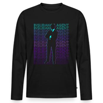 Insurance Agent Insurance Broker Retro - Men's Premium Organic Long Sleeve Shirt - black - Front - Nico (187cm)
