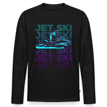 Jet Ski Jet Ski Ride Jet Ski Retro - T-shirt manches longues Premium bio Homme - noir - Devant - Nico (187cm)
