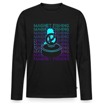 Magnet Angeln Magnet Fischer Retro - Männer Premium Bio Langarmshirt - Schwarz - Vorne - Nico (187cm)