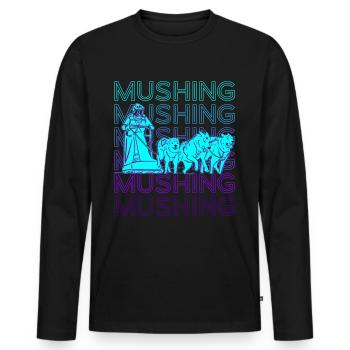 Mushing Sled Dog Sled Ride Retro - Men's Premium Organic Long Sleeve Shirt - black - Front - Nico (187cm)