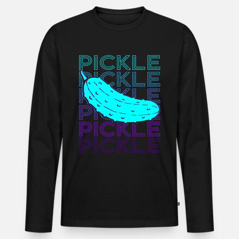 Essiggurke Gurke Dill Retro - Männer Premium Bio Langarmshirt - Schwarz