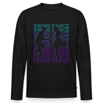 Swing Dance Dancing Swing Dancer Retro - Men's Premium Organic Long Sleeve Shirt - black - Front - Nico (187cm)