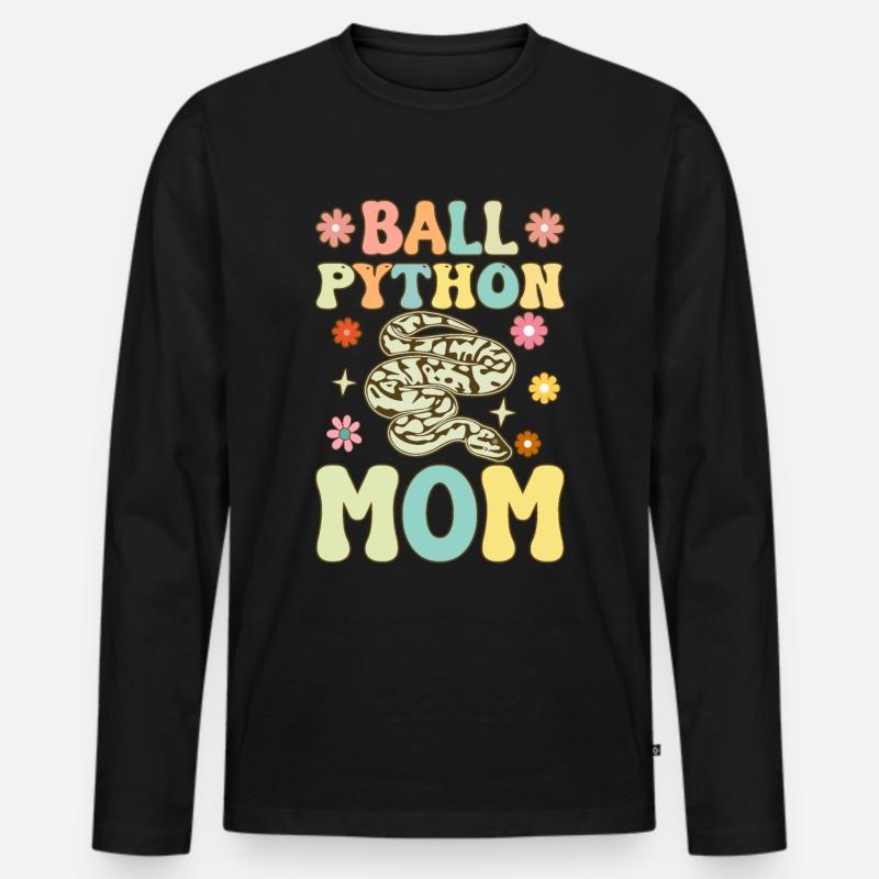 Kugelpython-Mama Groovy Snake Mama Männer Premium Bio Langarmshirt