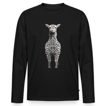 Alpaca Mandala Animal Art Graphic Llama - Men's Premium Organic Long Sleeve Shirt - black - Front - Nico (187cm)