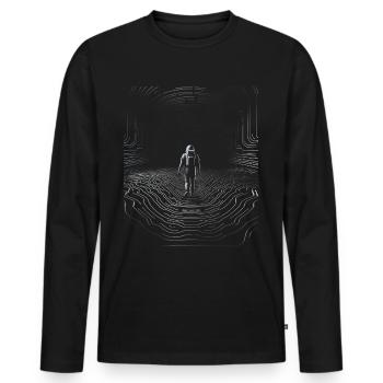 Astronaut Drawing Art Nature Graphic Motif Astron - Men's Premium Organic Long Sleeve Shirt - black - Front - Nico (187cm)