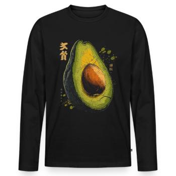 Avocat Texte Peinture Oeuvre Dessin Graphique Av - T-shirt manches longues Premium bio Homme - noir - Devant - Nico (187cm)