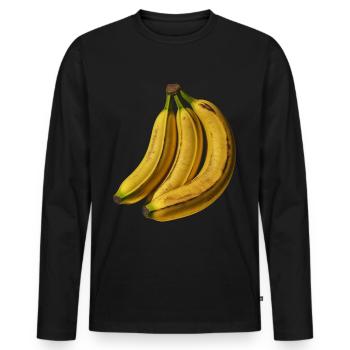 Fruit de la banane oeuvre motif graphique banane - T-shirt manches longues Premium bio Homme - noir - Devant - Nico (187cm)