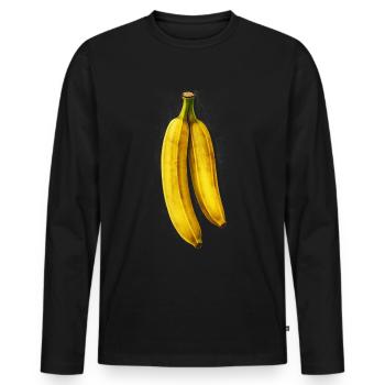 Banane Peinture Art Fruit Motif Graphique Banane - T-shirt manches longues Premium bio Homme - noir - Devant - Nico (187cm)