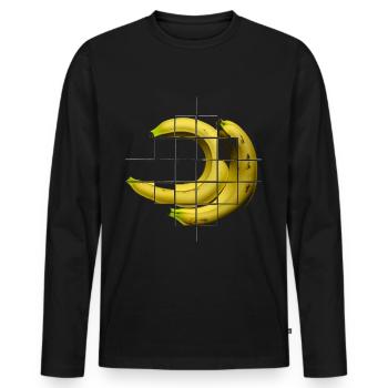 Banane Illustration Art Motif Graphique Banane - T-shirt manches longues Premium bio Homme - noir - Devant - Nico (187cm)