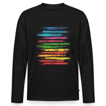 Book Colorful Art Painting Graphic Motif Book - Men's Premium Organic Long Sleeve Shirt - black - Front - Nico (187cm)