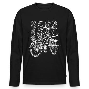 Vélo Texte Art Dessin Graphique Oeuvre Bicy - T-shirt manches longues Premium bio Homme - noir - Devant - Nico (187cm)