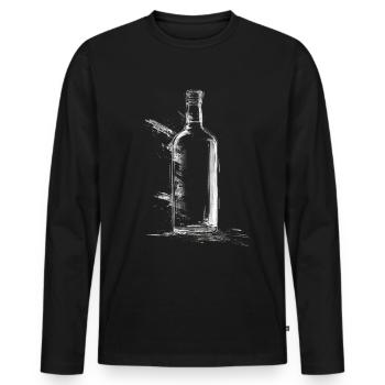 Bouteille Dessin Art Motif Graphique Oeuvre - T-shirt manches longues Premium bio Homme - noir - Devant - Nico (187cm)