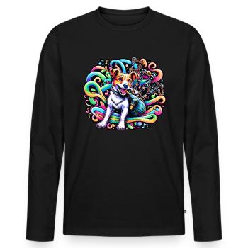 Sound Wave Fidelity: Bagpipe Melody - Men's Premium Organic Long Sleeve Shirt - black - Front - Nico (187cm)