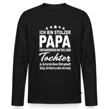Stepdad Bonusdad Proud Stepdad - Men's Premium Organic Long Sleeve Shirt - black - Front - Nico (187cm)