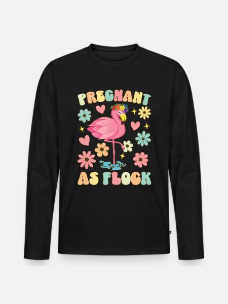 Incinta come Crush Groovy Flamingo incinta - Maglia a manica lunga ecologica premium da uomo - nero