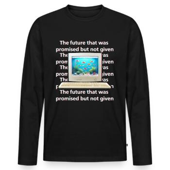 Frutiger Aero Aesthetic Tech - T-shirt manches longues Premium bio Homme - noir - Devant - Nico (187cm)