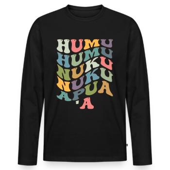 Humuhumunukunukuapua'a Hawaiianischer Riff-Drücker - Männer Premium Bio Langarmshirt - Schwarz - Vorne - Nico (187cm)