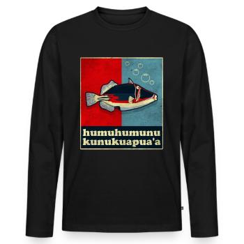 Humuhumunukunukuapua'a Hawaiianischer Riff-Drücker - Männer Premium Bio Langarmshirt - Schwarz - Vorne - Nico (187cm)